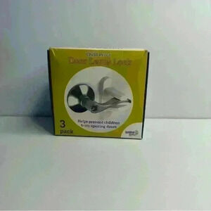 NEW Child/Kitty Safety Proof Door Lever Handle Locks, Wappa Baby, Box Of 3